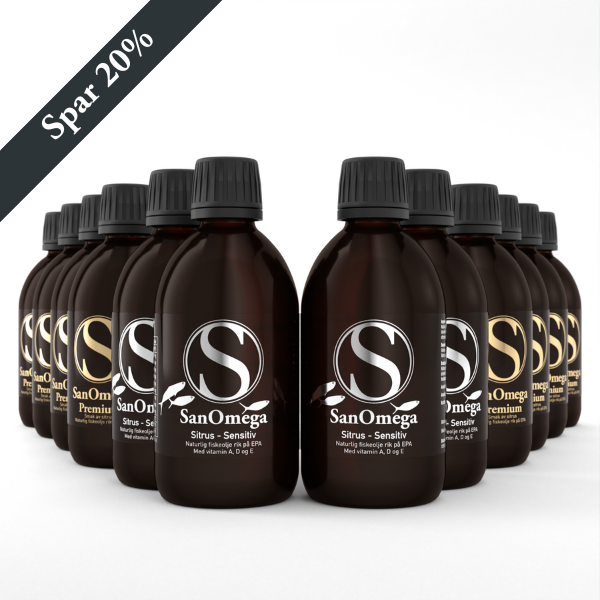 4 x Familiepakke - Åtte SanOmega Premium og fire SanOmega Classic - Abonnement