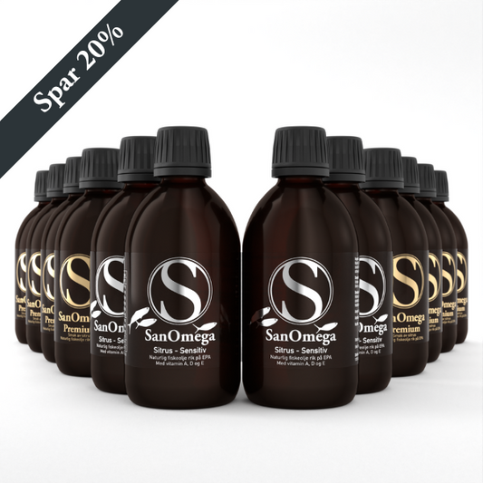 4 x Familiepakke - Åtte SanOmega Premium og fire SanOmega Classic - Abonnement
