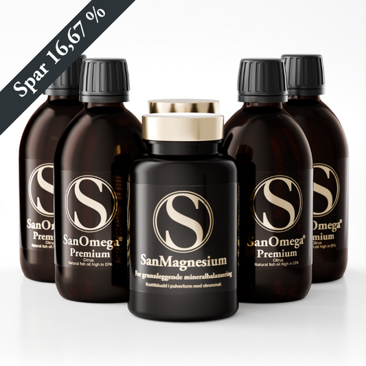 Dobbel kraftpakke - SanMagnesium + SanOmega i valgfri smak! - Abonnement