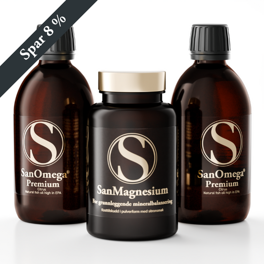 Kraftpakken - SanMagnesiumpulver + SanOmega i valgfri smak! - Abonnement