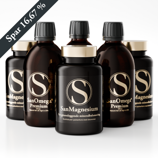 Trippel basispakke - 3 SanMagnesium + 3 SanOmega i valgfri smak! - Abonnement