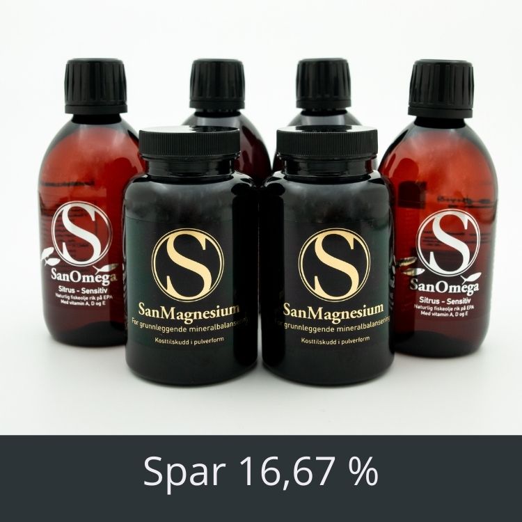 Dobbel kraftpakke - SanMagnesium + SanOmega i valgfri smak! - Abonnement