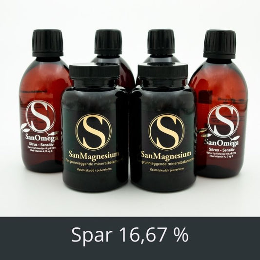 Dobbel kraftpakke - SanMagnesium + SanOmega i valgfri smak! - Abonnement
