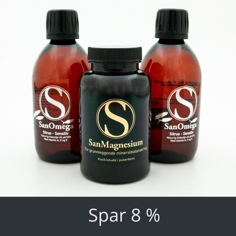 Kraftpakken - SanMagnesiumpulver + SanOmega i valgfri smak! - Abonnement