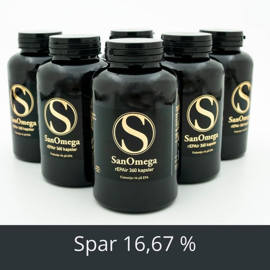 6 stk SanOmega rEPAir 360 kapsler - Abonnement
