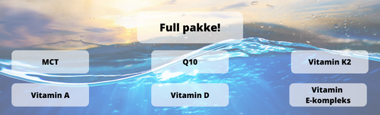 SanOmega full pakke omega 3 sjø ocean MCT Q10 k2 vitamin D A E